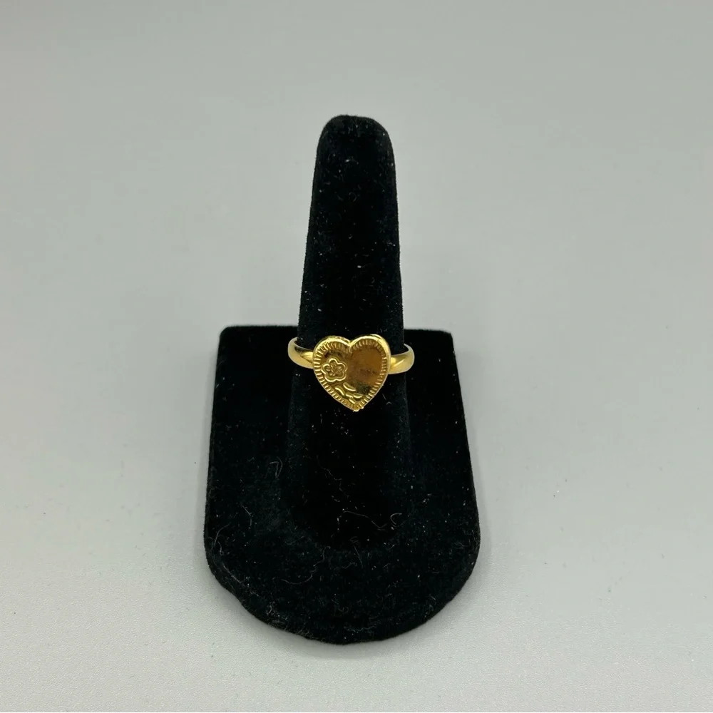 Kids Gold Tone Heart Ring Adjustable Tested Magnetic - Picture 3 of 9